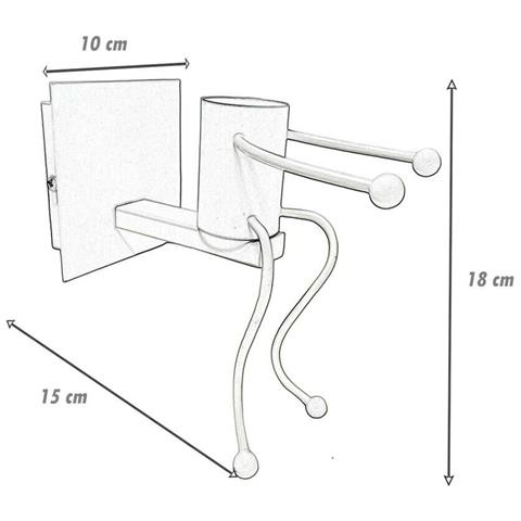 Applique Da Parete A Forma Di Omino Lampada In Metallo Nero E27 - Foto 5