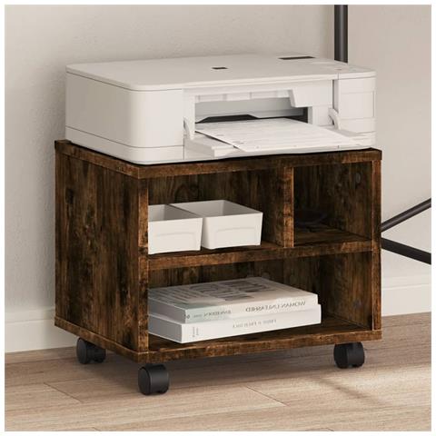 Supporto Per Stampante Con Ruote Rovere Fumo 41x32x34,5 Cm - Foto 8