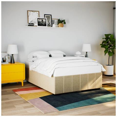 Giroletto Senza Materasso Crema 160x200 Cm In Tessuto - Foto 1