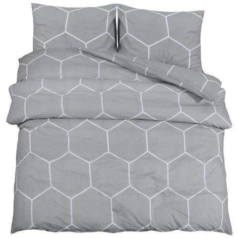 Set Copripiumino Grigio 200x200 Cm In Cotone - Foto 2