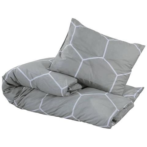 Set Copripiumino Grigio 200x200 Cm In Cotone - Foto 3
