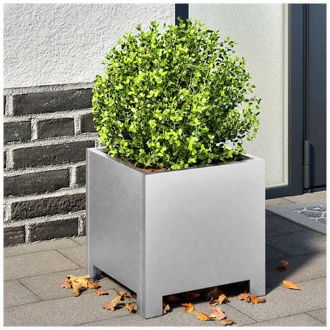Fioriera da Giardino 30x30x30 cm Acciaio Zincato - Foto 2