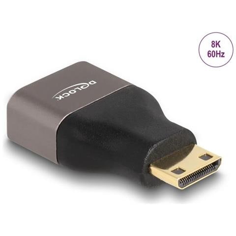 Adattatore Hdmi Mini-c Maschio A A Femmina 8k 60 Hz Grigio Metallo - Foto 1