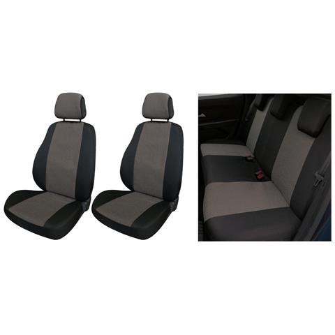 Serie Completa Coprisedili Fast&smart Tg. Media Tess. Misto Cotone Nero/antracite - Foto 1