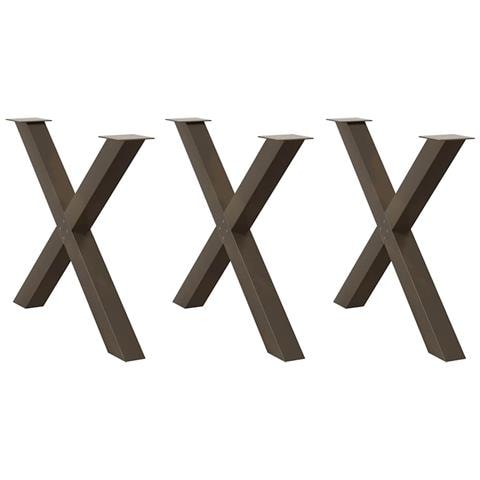 Gambe Tavolo Pranzo A X 3 Pz Naturale 90x(72-73) Cm Acciaio - Foto 1