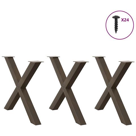 Gambe Tavolo Pranzo A X 3 Pz Naturale 90x(72-73) Cm Acciaio - Foto 3
