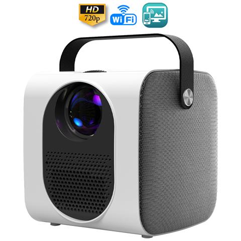 Proiettore Lcd Q1 Wifi Con Risoluzione Nativa Hd720p, Duplicazione Dello Schermo Per Ios E Android. Usb/hdmi/av. Da 37 A 170 Pollici, 1000:1. Con Telecomando. - Foto 1