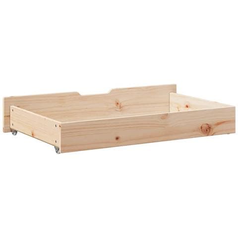 Cassettoni Letto con Ruote 2 pz 90x55x17 cm Legno Massello Pino - Foto 8