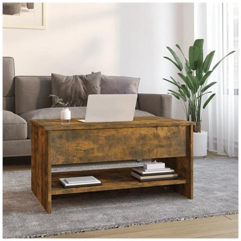 Lusso Casadino -  Tavolino Da Salotto Rovere Fumo 80x50x40 Cm Legno Multistrato - Foto 2