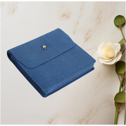 Custodia Portagioielli Con Chiusura Magnetica, Sacchetto Regalo In Velluto Morbido Per Anelli, Collane Blue - Foto 2
