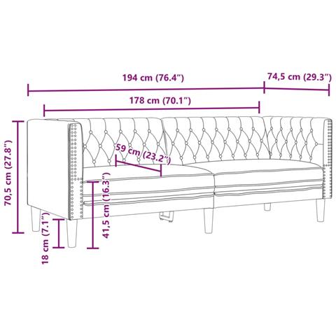 Set Divani Chesterfield 3pz Marrone in Similpelle Scamosciata - Foto 9