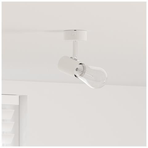 Lampada da Soffitto 1 Via Regolabile Bianca E27 - Foto 2