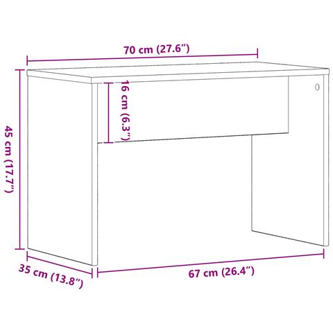 Sgabello da Toeletta Rovere Nero 70x35x45 cm Legno Ingegnerizzato - Foto 8