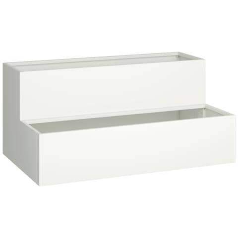 Fioriera da Giardino a 2 Strati 100x60x45 cm Bianca Acciaio - Foto 1