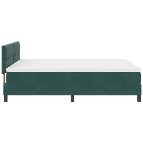 Letto Box Spring con Materasso Verde Scuro 140x200 cm Velluto - Foto 9