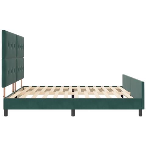 Letto Verde Scuro 200x200 cm Velluto - Foto 9