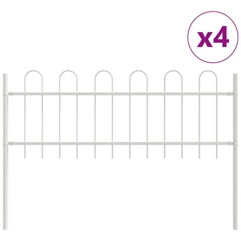 Recinzione per Giardino BOXTEL 4 pz 6,8 x 0,6 m Bianco - Foto 1