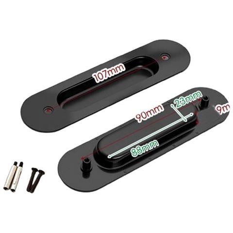 Maniglia A Incasso Per Porta Nascosta - Ovale In Acciaio Inox, Set Completo Per Porta Scorrevole Black - Foto 1