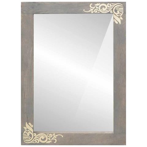 Specchio da bagno con specchio Grigio e Argento 50 x 70 x 3 cm - Foto 2