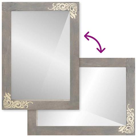 Specchio da bagno con specchio Grigio e Argento 50 x 70 x 3 cm - Foto 8