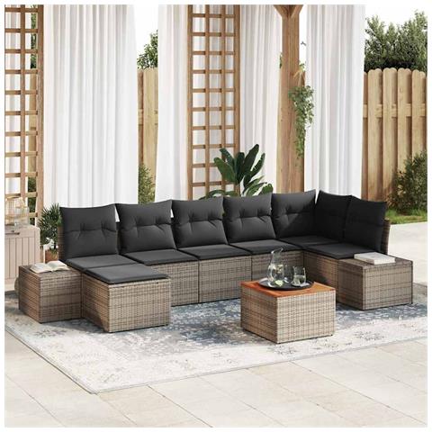 Set Divano da Giardino 8 pcs Grigio - Foto 2