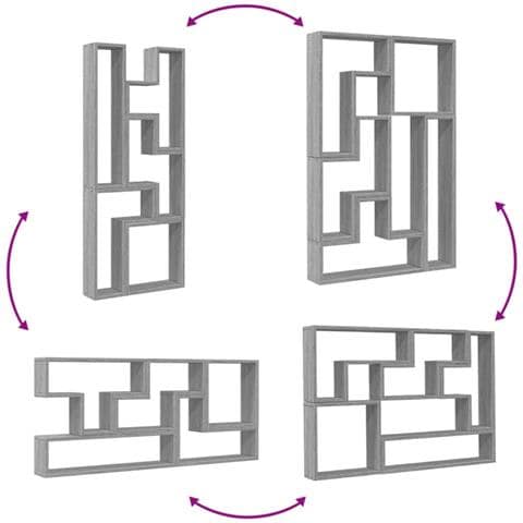Mensola a Muro Grigio Sonoma 96x12x64 cm in Legno Multistrato - Foto 9