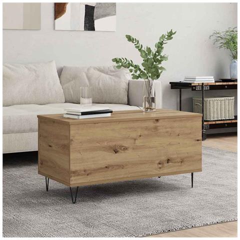 Tavolino da salotto rovere artigianale 90 x 44.5 x 45 cm - Foto 2