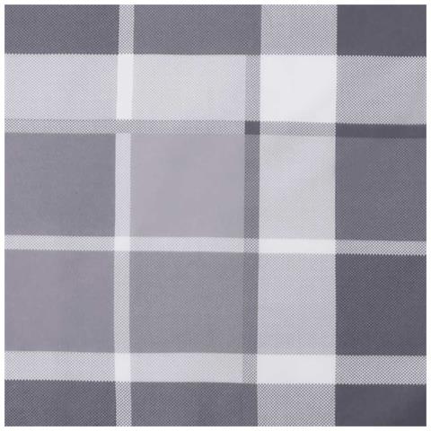 Cuscini Sedia Schienale Alto 4pz a Quadri Grigio Tessuto Oxford - Foto 9