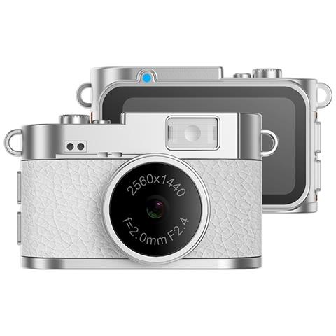 Mini Fotocamera Retrò Con Torcia: Video Hd 1080p, Portachiavi Portatile White - Foto 1