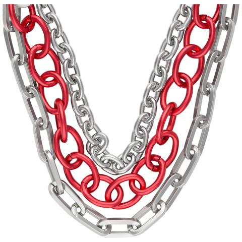 Collana ""a Tre Giri"" In Argento E Rosso - Foto 2