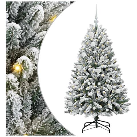 Albero di Natale artificiale con 150 LED Verde e Bianco 150 cm - Foto 1