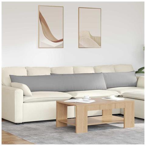 Cuscini da Divano 2 pcs Grigio 200 x 40 cm Tessuto - Foto 2