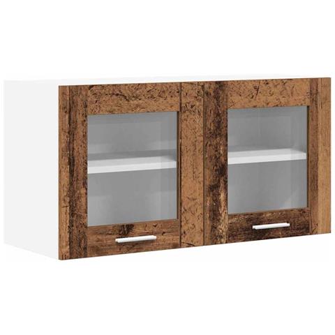 Armadio pensile Riga Legno Antico e Bianco 80 x 31 x 40 cm - Foto 1