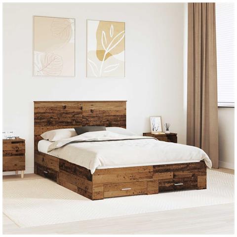 Struttura del letto con testiera Legno vecchio 140 x 190 cm - Foto 2