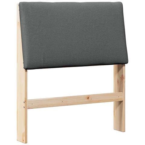 Testiera imbottita Grigio scuro 80 cm Pino massello - Foto 1