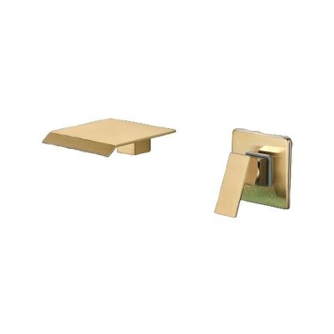 Rubinetto per lavabo da bagno, Blackswan, Cascada tipo M250, modello oro, misura 16,5 cm - Foto 1