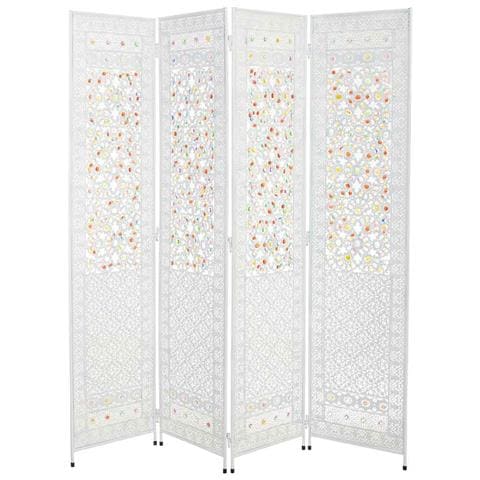 Paravento In Metallo Bianco E Acrilico Colorato 160x3x172 - Foto 1