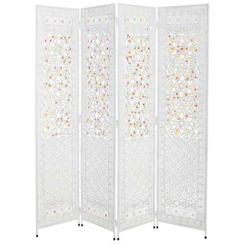 Paravento In Metallo Bianco E Acrilico Colorato 160x3x172 - Foto 2