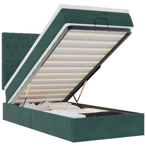 Struttura Letto Pouf con Materassi 90x190 cm in Velluto - Foto 1