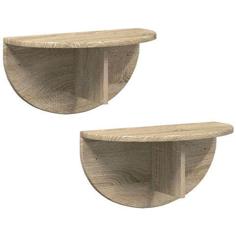 Scaffale da parete 2 pcs Rovere Sonoma 48 x 24 x 24 cm - Foto 1