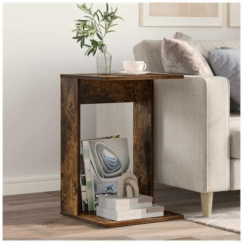 Tavolo laterale Rovere fumé 40 x 38 x 62,5 cm Legno multistrato - Foto 2