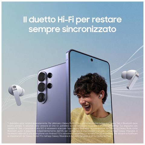 Galaxy Buds4 Pro, Black, Corpo in metallo, Altoparlante a 2 vie e doppio amplificatore, Chiamate cristalline, Audio a 360°, ANC migliorata, Controllo adattivo del rumore, Connessione senza interruzioni e One UI, AI pronto ai comandi vocali - Foto 2