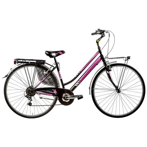Bici Da Donna City Bike Bicicletta Misura 26 Linea Moving Lusso Cambio 6v Mov26d6vl Completa Di Accessori E Luci A Led - 44 Bianco Verde - Foto 3
