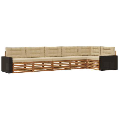 Set di divani da esterno 6 pcs Naturale e Beige - Foto 1