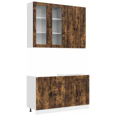 Unità Cucina PORTO 4 pcs Rovere Fumo Legno ingegnerizzato - Foto 1