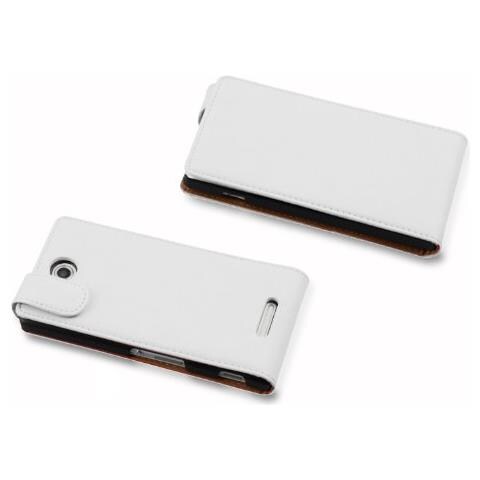 Custodia Compatibile Con Sony Xperia C In Bianco Flash - Coperchio Protettivo In Design Flip Realizzato In Finta Pelle Liscia - Foto 2