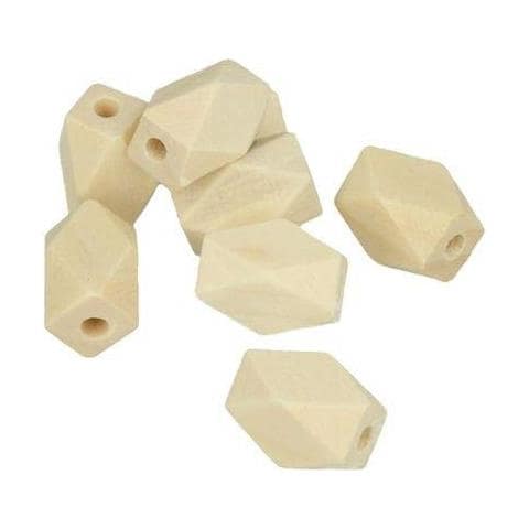8 Perline Di Legno Poligonale 15 X 11 Mm - Foto 1