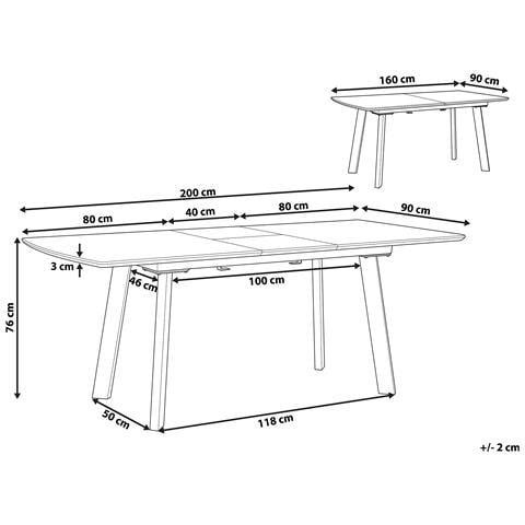 Tavolo Da Pranzo Allungabile In Legno Scuro / Nero 160/200 X 90 Cm Salvador - Foto 16
