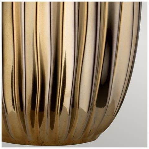 Lampada Da Tavolo Grande 1 Luce, Ceramica Bronzo, Paralume Perla, Attacco E27 - Foto 2
