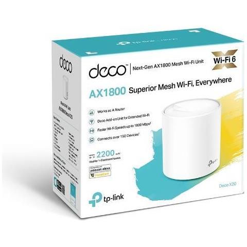 Deco X20 (1-pack) Dual-band (2.4 Ghz / 5 Ghz) Wi-fi 5 (802.11ac) Bianco 2 Interno - Foto 2